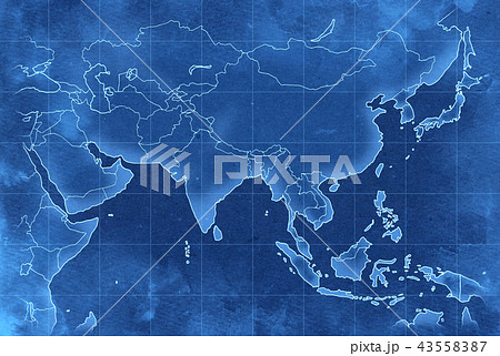 手描き　地図　古地図　テクスチャー 43558387