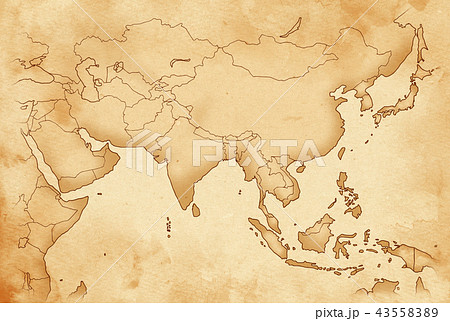 手描き 地図 古地図 テクスチャーのイラスト素材 43558389 Pixta