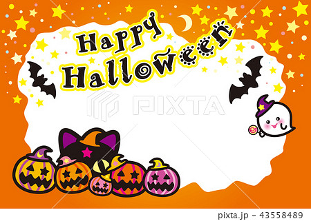 ハロウィン かぼちゃ コウモリ 猫 おばけ ポストカード ハロウィン かぼちゃ コウモリ 猫 おばけ ポストカード 43558489