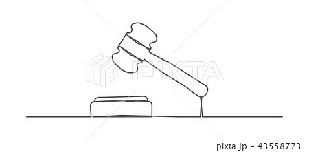 Judge gavel One line drawing Judge gavel One line drawing 43558773