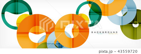 Colorful rings on grey background, modern geometric pattern design. Vector business or technology Colorful rings on grey background, modern geometric pattern design. Vector business or technology 43559720