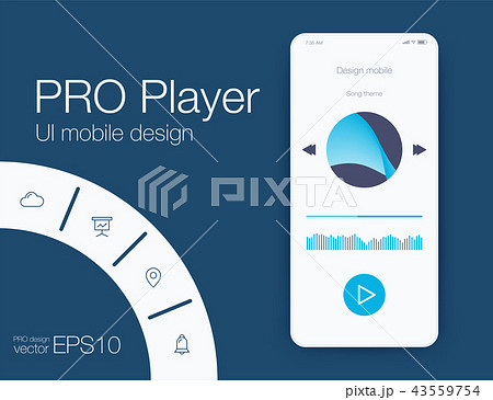 UX audio player templates. Stock vector eps10 43559754