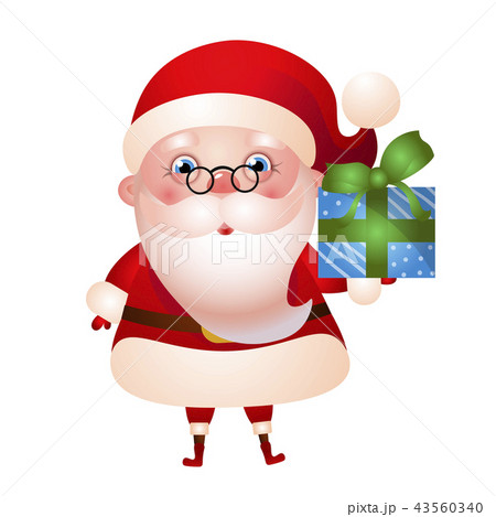 Illustration of Santa Claus with gift box in hand 43560340