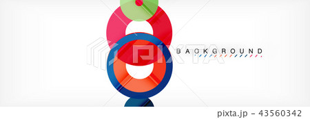 Colorful rings on grey background, modern geometric pattern design. Vector business or technology 43560342