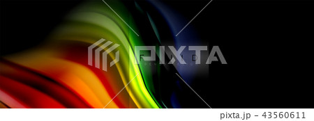 Rainbow fluid abstract shapes, liquid colors design, colorful marble or plastic wavy texture 43560611