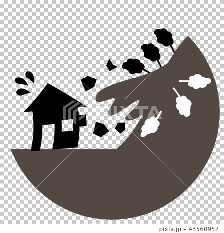 崖崩れ 土砂災害1のイラスト素材