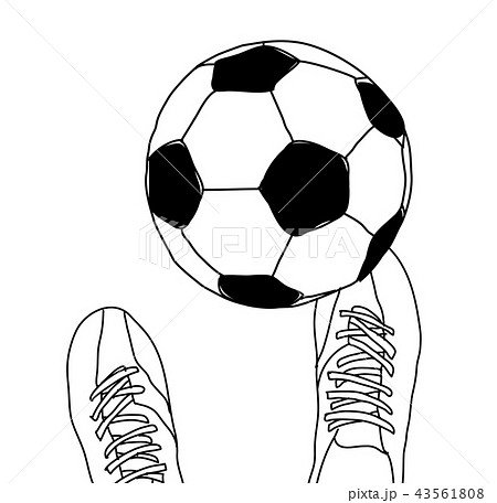 Football Player And Soccer Ball Top View Black のイラスト素材