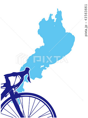 琵琶湖サイクリングイラストのイラスト素材