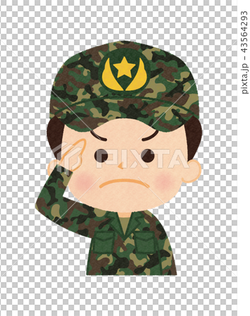 陸上自衛隊 男性のイラスト素材