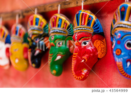 Traditional masks in Bhatktapur city, Nepal. Traditional masks in Bhatktapur city, Nepal. 43564999