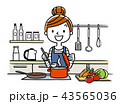 イラスト素材：主婦、料理 43565036