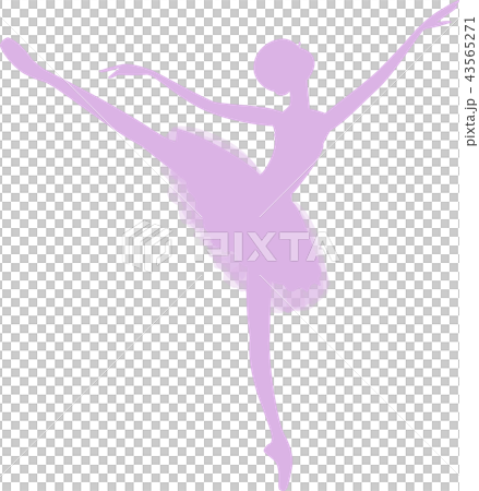 芭蕾芭蕾舞女演員剪影蔓藤花紋丁香 43565271