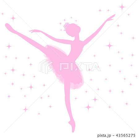 バレエ バレリーナ シルエット アラベスク ぴんく バレエ バレリーナ シルエット アラベスク ぴんく 43565275
