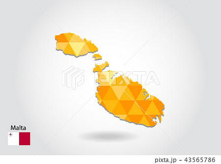 Geometric polygonal style vector map 43565786