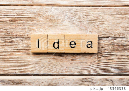 idea word written on wood block 43566338