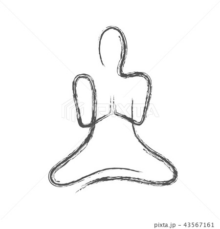 hand drawing person in meditation pose on white background 43567161