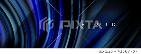 Wave fluid flowing colors motion effect, holographic abstract background. Vector illustration 43567707