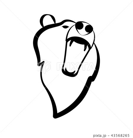 Outline of a bear roaring 43568265