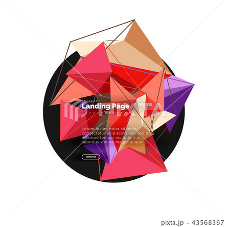 Polygonal geometric design, abstract shape made of triangles, trendy background 43568367