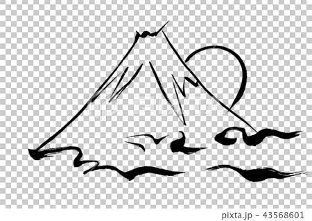 筆絵 富士山のイラスト素材