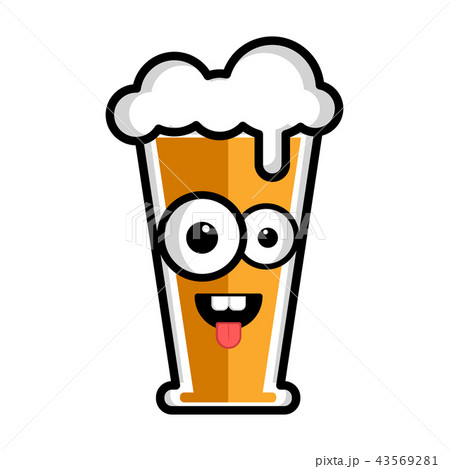 Happy beer cartoon character 43569281