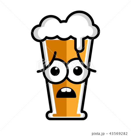 Worried beer cartoon character 43569282