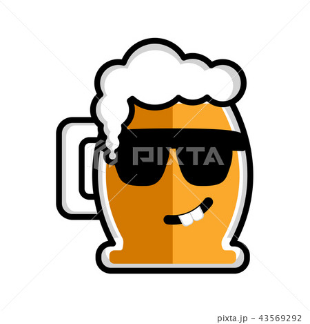Happy beer cartoon character 43569292