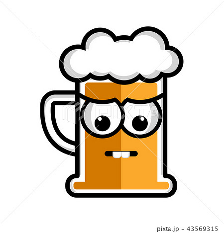Sad beer cartoon character 43569315