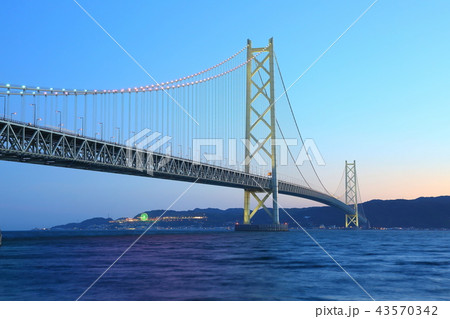 明石海峡大橋ライトアップ 明石海峡大橋ライトアップ 43570342