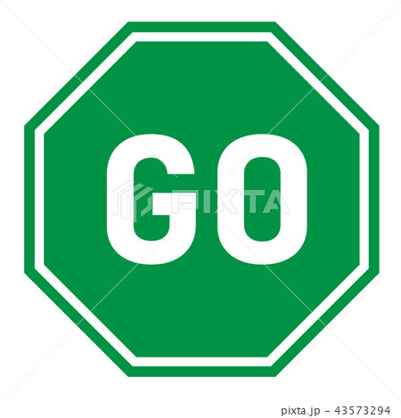 Go Sign On White Background Flat Style Green Go のイラスト素材