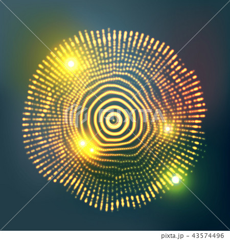 Glowing Abstract Sphere Vector. Cyber Music. Light Effect. Illustration 43574496