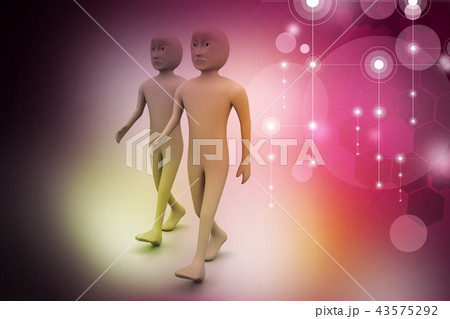 Two friends walk togetherのイラスト素材 [43575292] - PIXTA