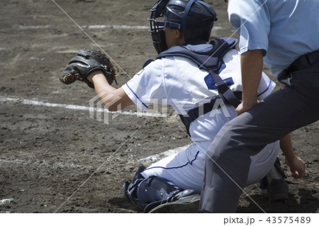 高校野球 キャッチャーの写真素材