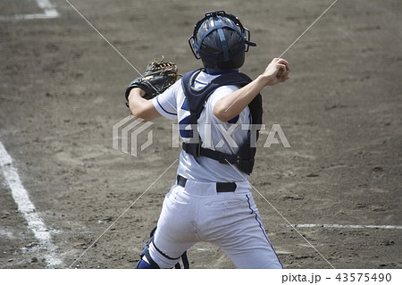 高校野球 キャッチャーの写真素材
