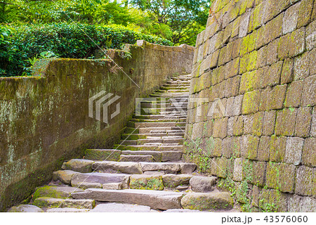 鹿児島県仙厳園の石階段の写真素材