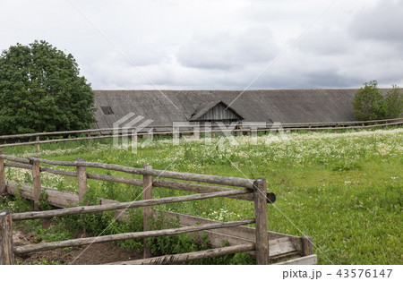 primitive wooden fence 43576147