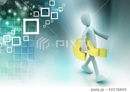 3d people carrying  the question mark 43576605