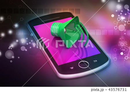 Megaphone with smart phone Megaphone with smart phone 43576731