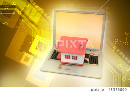 House model on the laptop 43576890