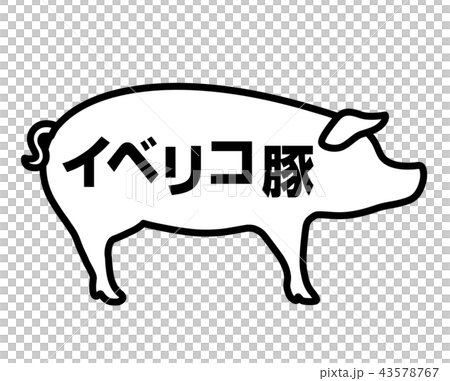 イベリコ豚ラベルのイラスト素材