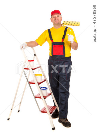 Male model is showed as a house painter. Male model is showed as a house painter. 43578869
