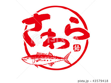 鰆 さわら 筆文字のイラスト素材