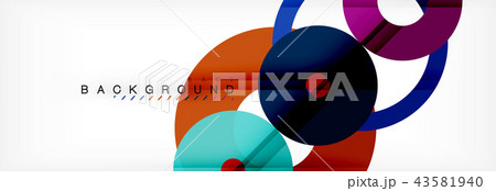 Colorful rings on grey background, modern geometric pattern design. Vector business or technology Colorful rings on grey background, modern geometric pattern design. Vector business or technology 43581940