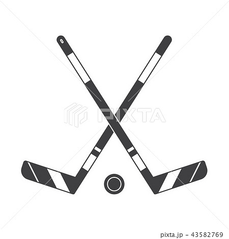 Crossed Hockey Sticks Icon Stock Illustration