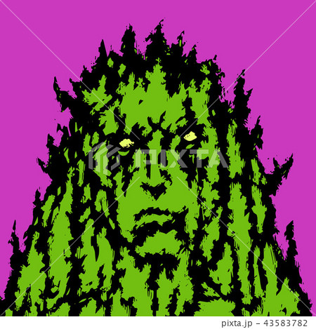 Stone human face with sharp thorns. Vector Stone human face with sharp thorns. Vector 43583782