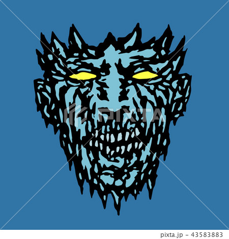 Evil monster face. Vector illustration. Evil monster face. Vector illustration. 43583883