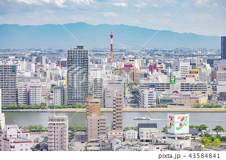 新潟市高層ビルnext21からの眺望の写真素材