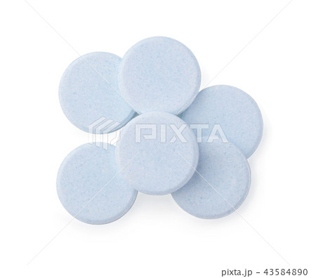 Tablets for cleaning of dental prostheses isolated 43584890