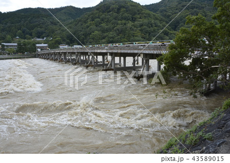 嵐山渡月橋_台風21号による欄干の倒壊 43589015