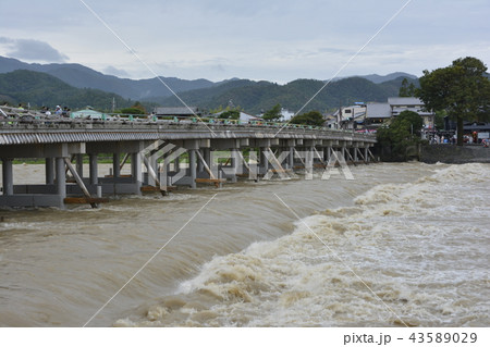 嵐山渡月橋_台風21号による欄干の倒壊 43589029